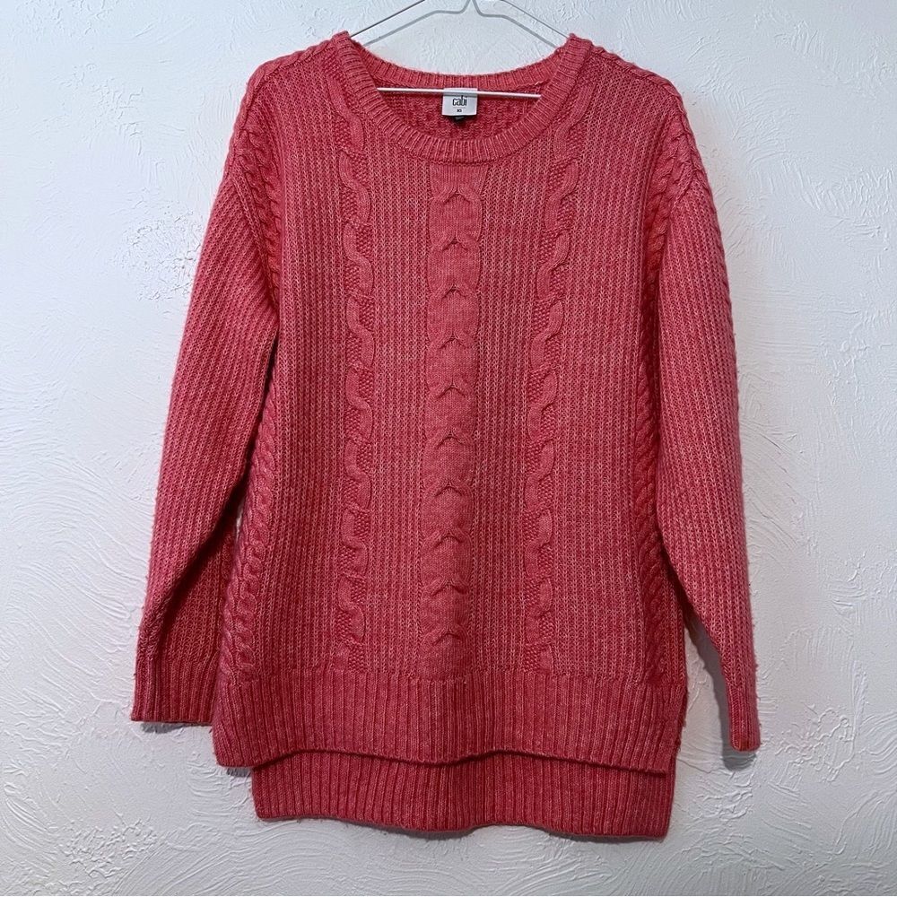 Cabi New Elsa Pullover Sweater  #4245 Pink Cable Knit Size XS